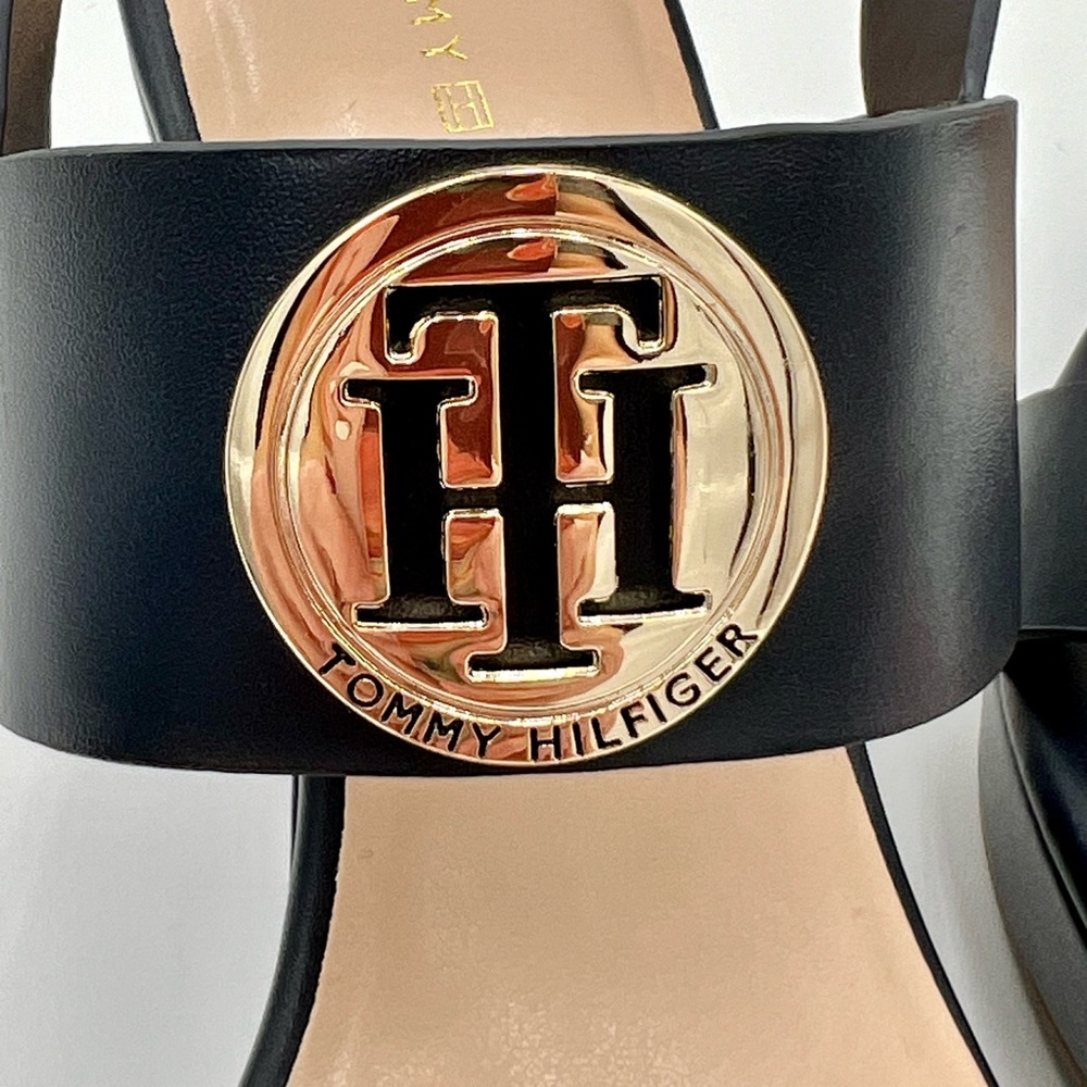 💕SALE 💕 New Womens Tommy Hilfiger Blue Wedge High Heel Sandal - Picture 2 of 9